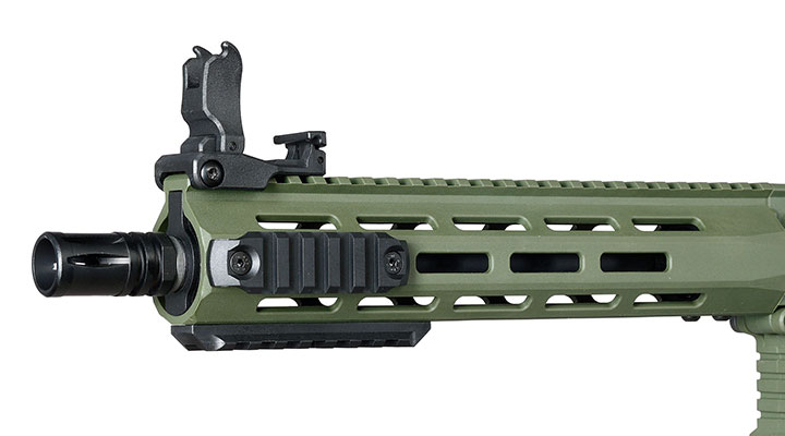 Delta Armory M4 AR15 Charlie M-LOK 10 Zoll Eagle ETU Mosfet S-AEG 6mm BB oliv Bild 7