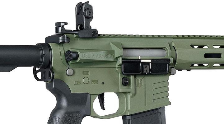 Delta Armory M4 AR15 Charlie M-LOK SilentOps 8 Zoll Eagle ETU Mosfet S-AEG 6mm BB oliv Bild 9