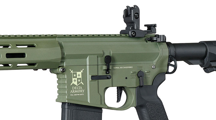 Delta Armory M4 AR15 Charlie M-LOK SilentOps 10 Zoll Eagle ETU Mosfet S-AEG 6mm BB oliv Bild 8