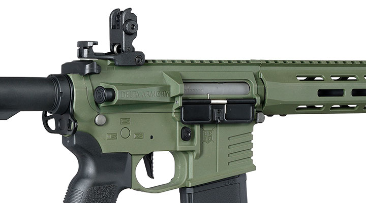 Delta Armory M4 AR15 Charlie M-LOK SilentOps 10 Zoll Eagle ETU Mosfet S-AEG 6mm BB oliv Bild 9