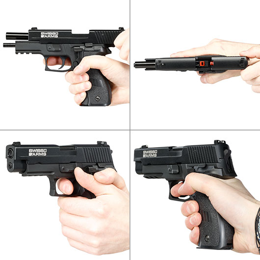 Cybergun / AWC Swiss Arms Navy Standard Railed Vollmetall GBB 6mm BB schwarz Bild 8