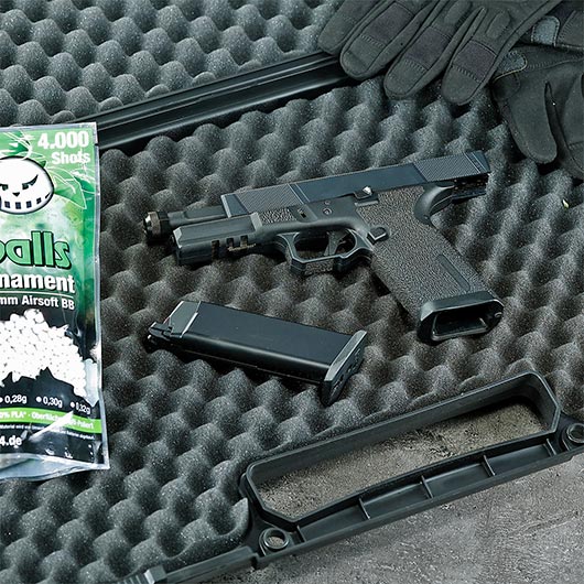 EMG / Salient Arms Int. BLU Utility Optic Ready Threaded Barrel mit Metallschlitten GBB 6mm BB Blackout schwarz Bild 1