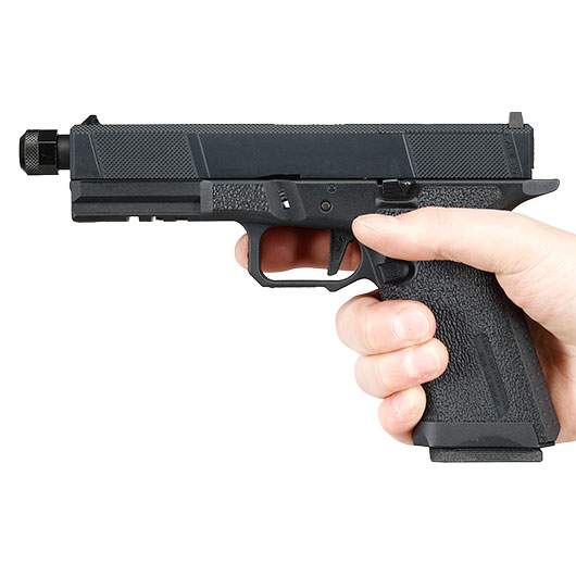 EMG / Salient Arms Int. BLU Utility Optic Ready Threaded Barrel mit Metallschlitten GBB 6mm BB Blackout schwarz Bild 3