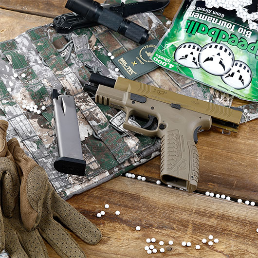 Wei-ETech Springfield Armory XDM 4.5 mit Metallschlitten GBB 6mm BB Flat Dark Earth Bild 1