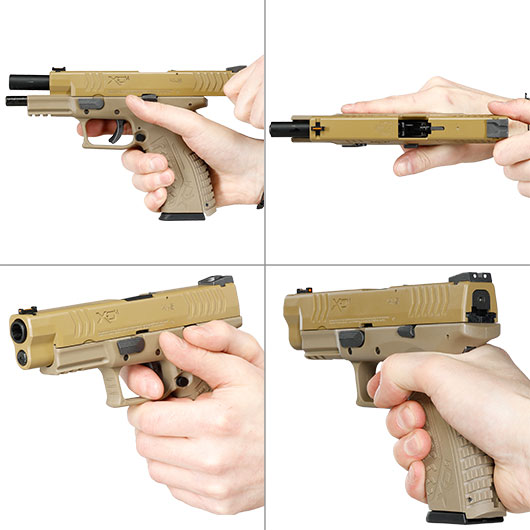 Wei-ETech Springfield Armory XDM 4.5 mit Metallschlitten GBB 6mm BB Flat Dark Earth Bild 8