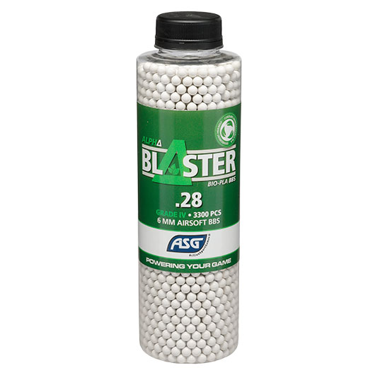 ASG Alpha Blaster Bio PLA Grade IV Precision BBs 0,28g 3.300er Flasche weiss Bild 2