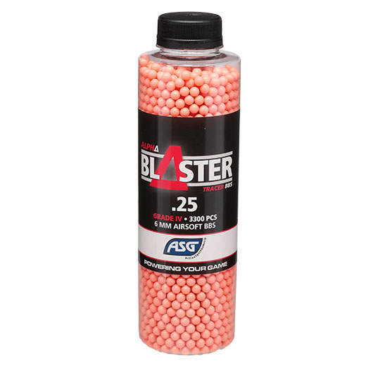 ASG Alpha Blaster Tracer Red Grade IV Precision BBs 0,25g 3.300er Flasche rot Bild 2