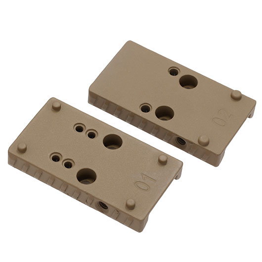 Cybergun / AWC CNC Aluminium RMR / Docter Direkthalterung f. AWC CANiK TP9 / SFX GBB Pistolen Flat Dark Earth Bild 1