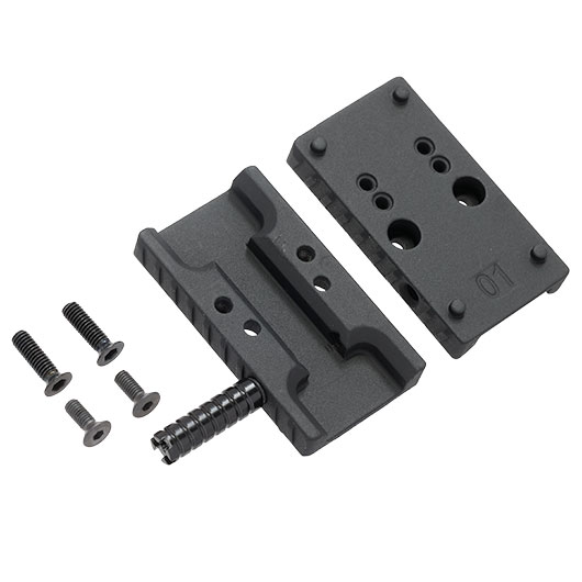 Cybergun / AWC CNC Aluminium RMR / Docter Direkthalterung f. AWC CANiK TP9 / SFX GBB Pistolen schwarz