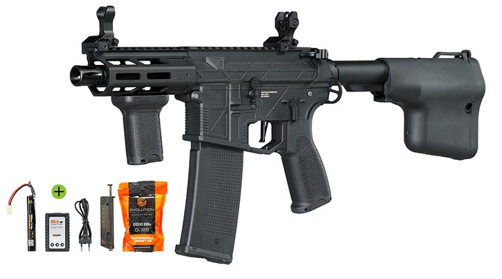 Evolution M4 Ghost XS EMR AX Carbontech AEG 6mm BB schwarz - Komplettset