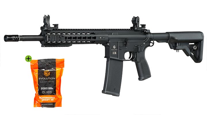 Evolution Airsoft M4 Recon S 14.5 Zoll Carbontech AEG 6mm BB schwarz