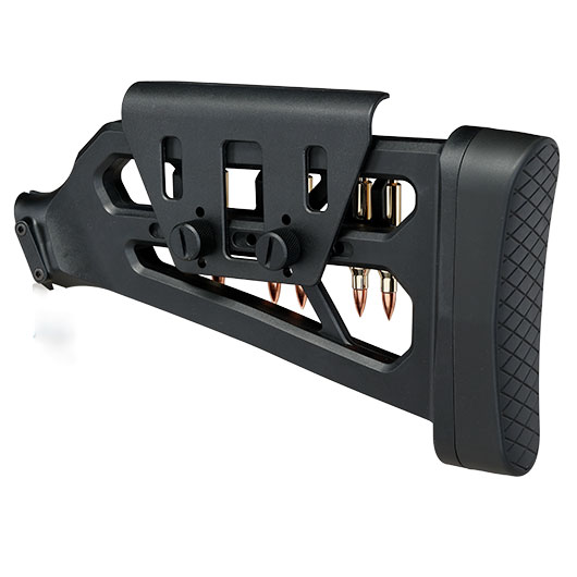 G&G LevAR Skelettschaft - Fixed Stock mit Wangenauflage und Deko-Patronen schwarz Bild 2