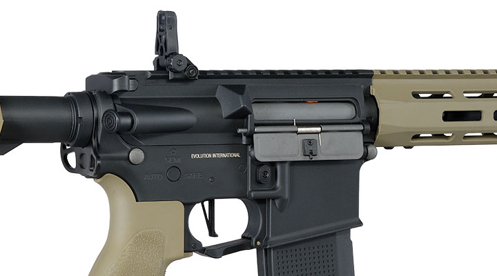 Evolution Airsoft M4 Recon S 10 Zoll Carbontech AEG 6mm BB Black 'n' Tan Bild 9