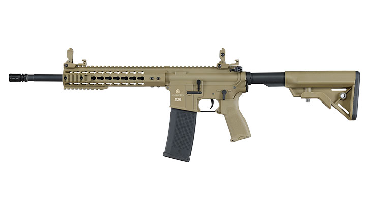 Evolution Airsoft M4 Recon S 14.5 Zoll Carbontech AEG 6mm BB tan Bild 1