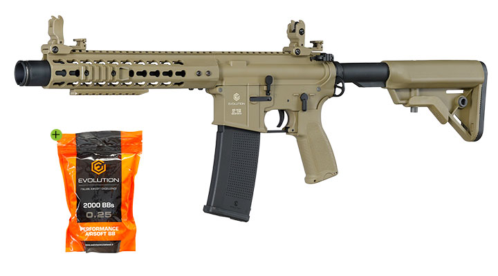 Evolution Airsoft M4 Recon S 10 Amplified Carbontech AEG 6mm BB tan
