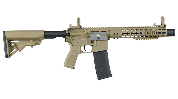Evolution Airsoft M4 Recon S 10 Amplified Carbontech AEG 6mm BB tan Bild 3