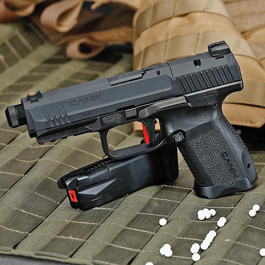 Cybergun / AWC CANiK TP9 Elite Combat mit Metallschlitten GBB 6mm BB schwarz - CNC-Version Bild 1