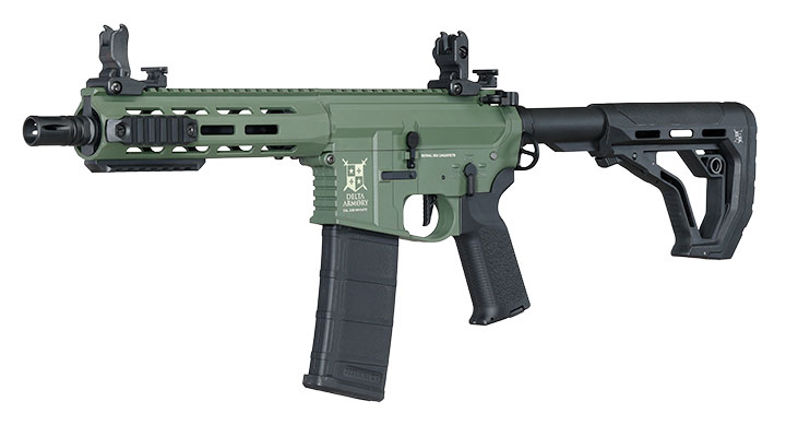 Delta Armory M4 AR15 Charlie M-LOK 8 Zoll Eagle ETU Mosfet S-AEG 6mm BB oliv