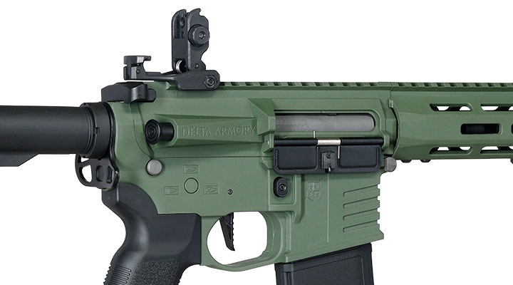 Delta Armory M4 AR15 Charlie M-LOK 8 Zoll Eagle ETU Mosfet S-AEG 6mm BB oliv Bild 9