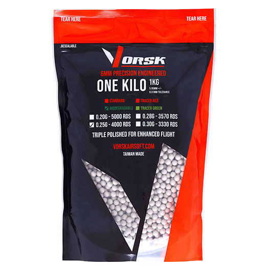 Vorsk Bio Triple Polished QC BBs 0,25g 4.000er / 1 kg Beutel hellgrau