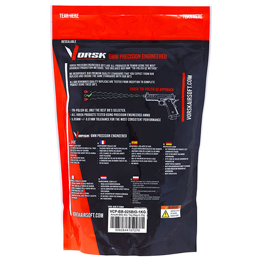 Vorsk Bio Triple Polished QC BBs 0,25g 4.000er / 1 kg Beutel hellgrau Bild 1