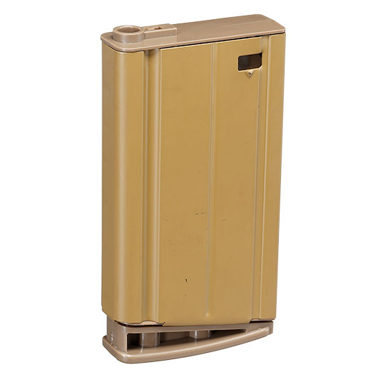 Double Bell MK17 / SCAR-H Stahlblech-Magazin Mid-Cap 90 Schuss tan Bild 2