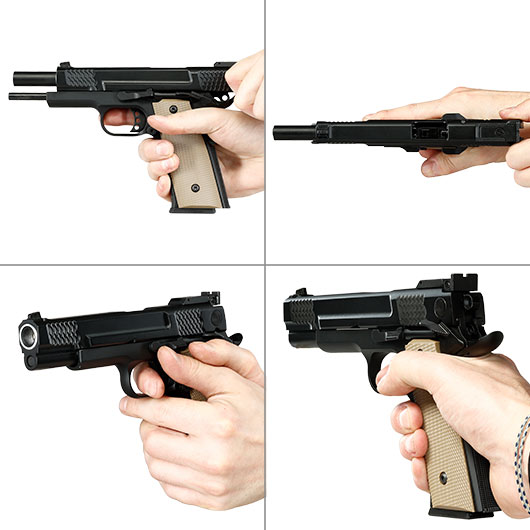 Double Bell M945 Vollmetall GBB 6mm BB schwarz inkl. Pistolenkoffer Bild 8