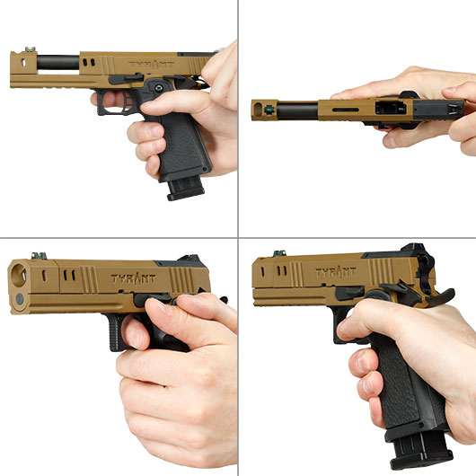 Modify Hi-Capa 5.1 Tyrant 2011 Full Size Vollmetall GBB 6mm BB Flat Dark Earth Bild 8