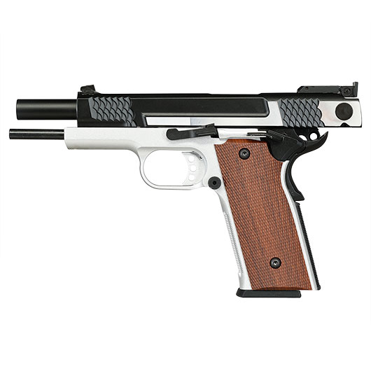 Double Bell M945 Vollmetall GBB 6mm BB Two Tone Finish inkl. Pistolenkoffer Bild 4