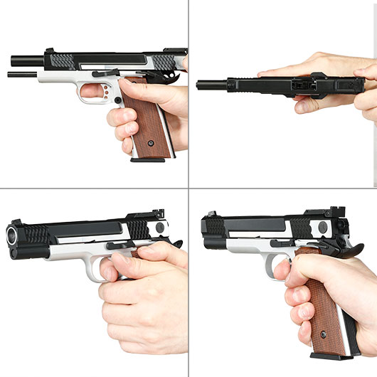 Double Bell M945 Vollmetall GBB 6mm BB Two Tone Finish inkl. Pistolenkoffer Bild 8