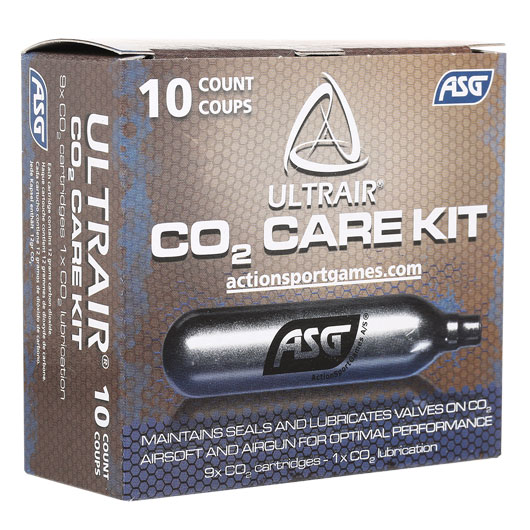 ASG Ultrair CO2 Care Kit - 9x CO2 Kapseln / 1x Wartungskapsel je 12g Bild 2