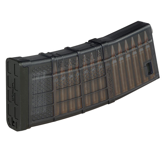 Cyma / Lancer Systems M4 / M16 L5-AWM 5.56 Polymer-Magazin Mid-Cap 190 Schuss rauch-transparent / schwarz Bild 1