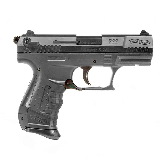 SET Walther P22 Springer Airsoft Pistole 6 mm BB mit Kugelfang, Netz & 2 Magazinen Bild 2