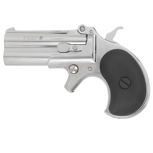 MaxTact Derringer Double Barrel Vollmetall Gas 6mm BB silber Bild 1