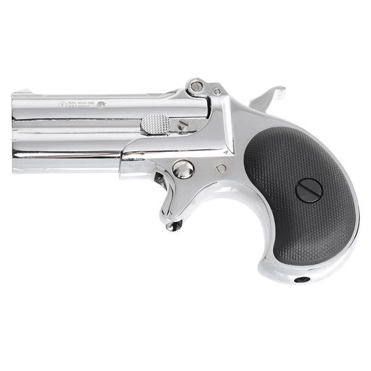 MaxTact Derringer Double Barrel Vollmetall Gas 6mm BB silber Bild 4