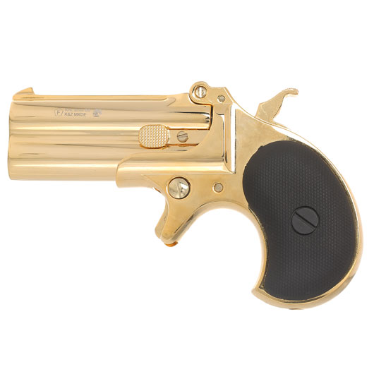 MaxTact Derringer Double Barrel Vollmetall Gas 6mm BB gold Bild 1