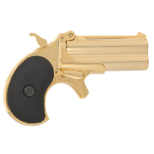 MaxTact Derringer Double Barrel Vollmetall Gas 6mm BB gold Bild 2