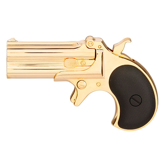 MaxTact Derringer Double Barrel Vollmetall Gas 6mm BB gold Bild 2