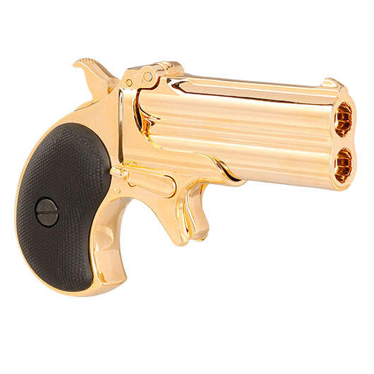 MaxTact Derringer Double Barrel Vollmetall Gas 6mm BB gold Bild 9