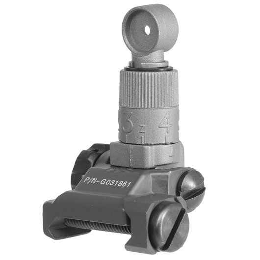 G&G Flip-Up Type-4 Rear Sight f. 21mm Schienen schwarz / grau