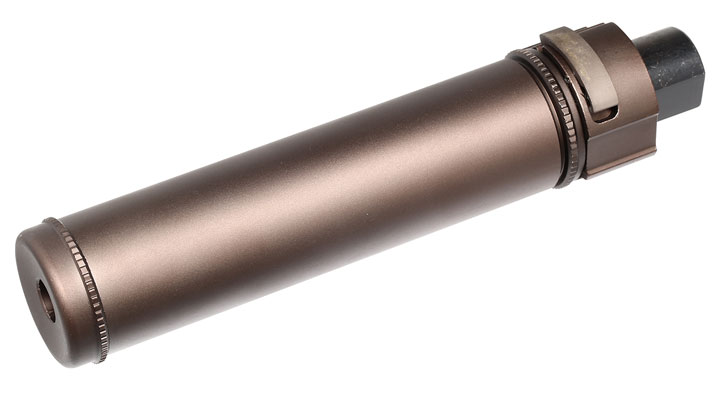 Nuprol BOCCA BOA Long QD Aluminium Suppressor bronze inkl. Stahl Flash-Hider 14mm-