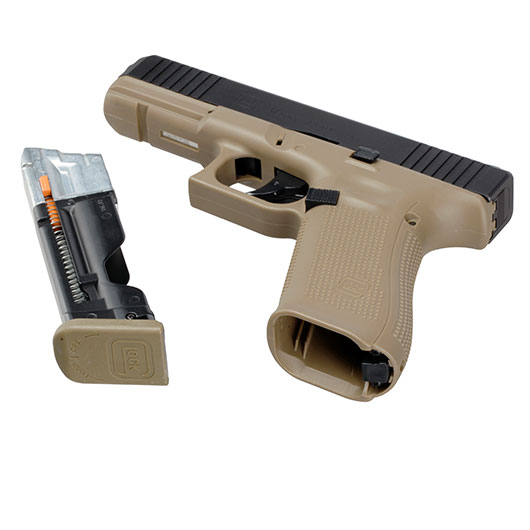 Glock 17 Gen.5 T4E mit Metallschlitten CO2-RAM Pistole Kal. .43 schwarz / coyote Bild 5