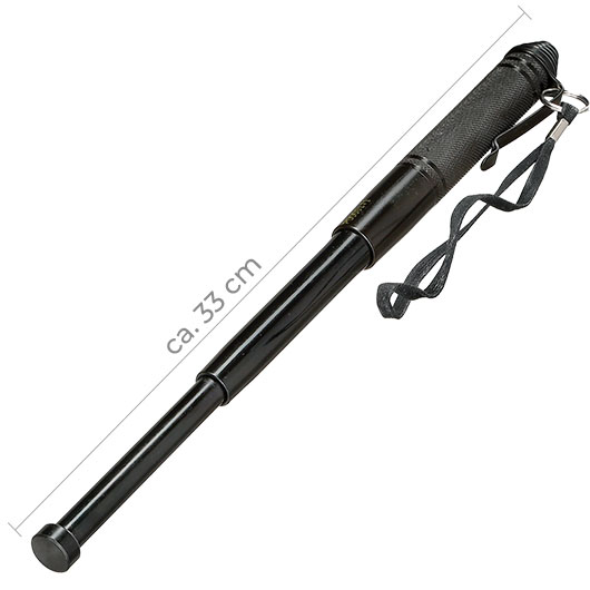 Mini Teleskopschlagstock brniert mit Magnetverschluss schwarz Bild 1