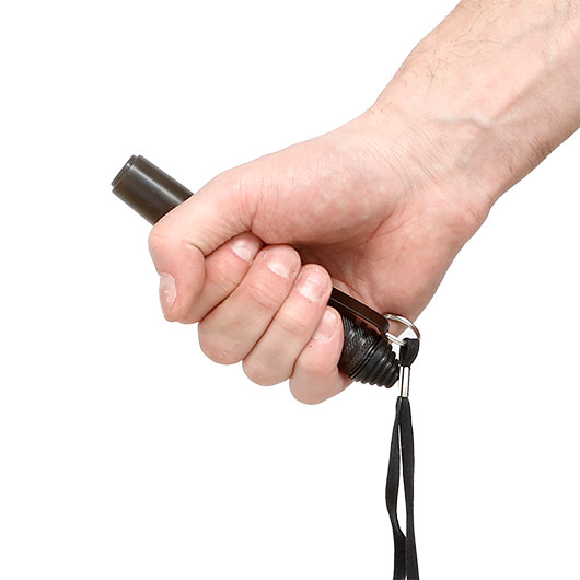 Mini Teleskopschlagstock brniert mit Magnetverschluss schwarz Bild 5