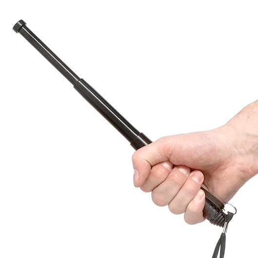 Mini Teleskopschlagstock brniert mit Magnetverschluss schwarz Bild 6