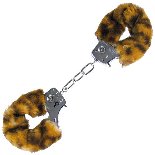 Handschellen Furry Love Cuffs mit Leopardenplüschbezug