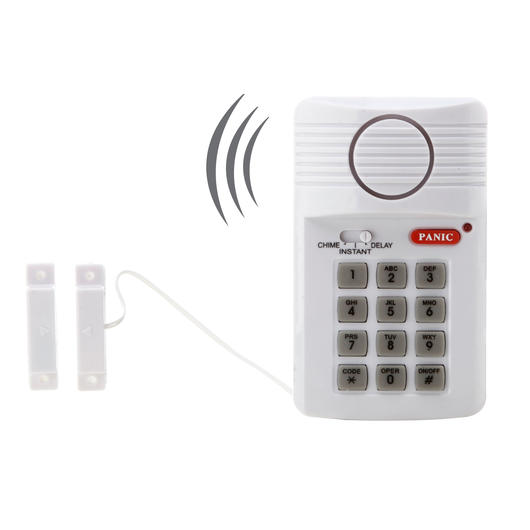 Sicherheitsalarm-Set mit Bedienelement und Codeeingabe