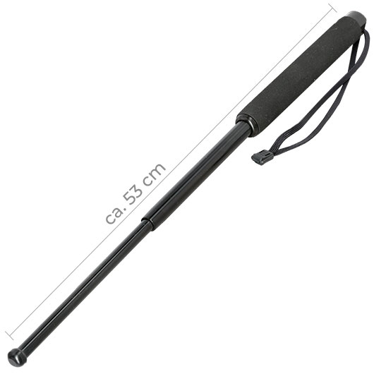 BlackField Teleskopschlagstock 21 mit Moosgummigriff und Handschlaufe schwarz Bild 1