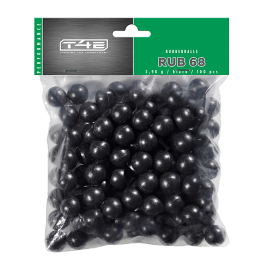 T4E Rubberballs RUB 68 Kaliber .68 schwarz 100 Stck