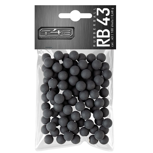 100 Stück T4E Powerballs Rubberballs cal43 blau 